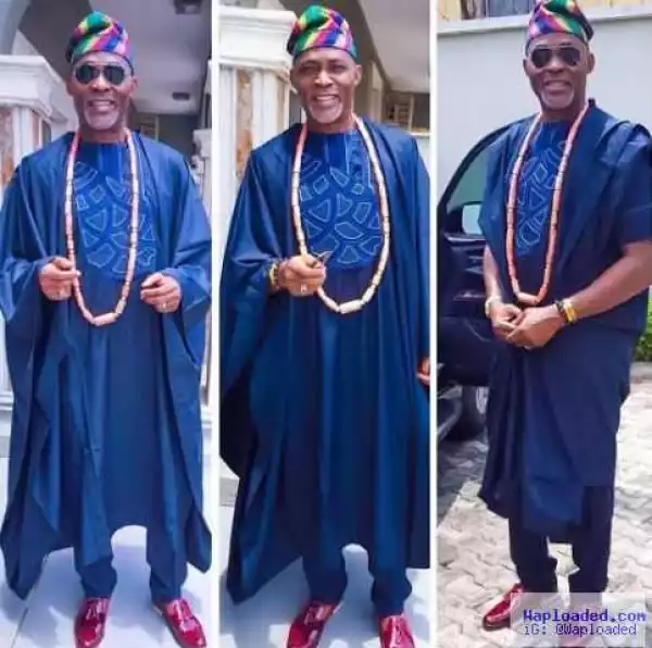 Nollywood actor, RMD, rocks Agbada to a wedding today (Photos)